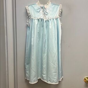 💙 Vintage Eve Stillman Original Lace-Trim Baby Blue Nightgown 💙